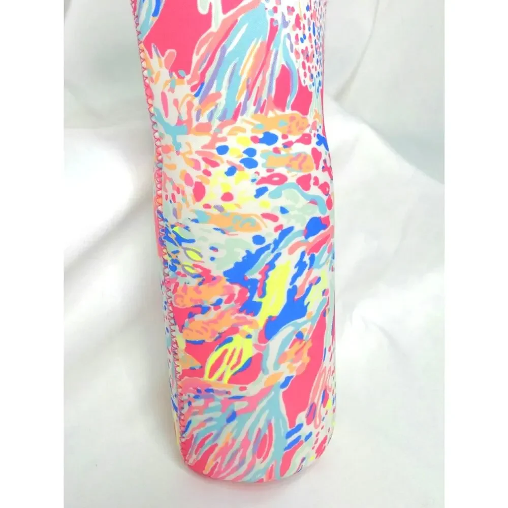 Lilly Pulitzer Pink Insulated Wine Caddy Bag Coral Summer Neoprene Bottle Tote